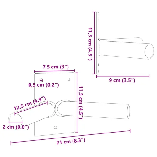 Držač za zastavu Crna 11,5 x 7,5 x 0,2 cm Čelik - 105 x 75 mm Crna +za 2 zastave Cijena