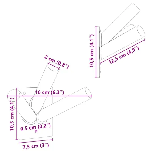 Držač za zastavu Crna 10,5 x 7,5 x 0,2 cm Čelik - 105 x 75 mm Crna +za 3 zastave Cijena