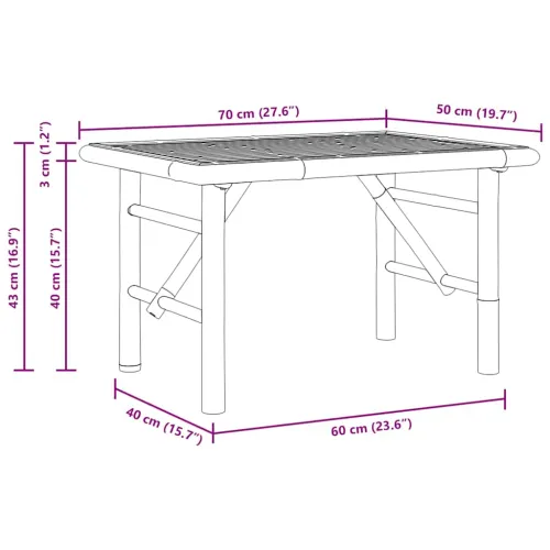 Stolić za kavu Smeđa 70 x 40 x 36 cm bambus - 70 x 40 x 36 cm Cijena
