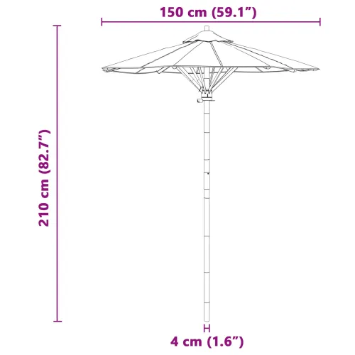 Vrtni suncobran Ø 150 x 210 cm Bambus Kružni Krem bijela - 150 x 150 x 210 cm Krem bijela Cijena