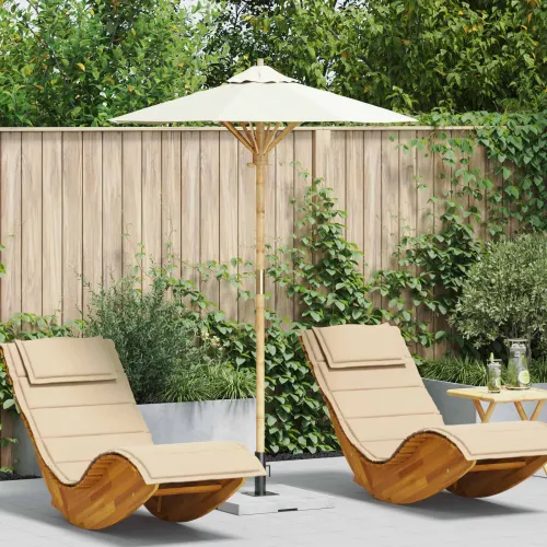Vrtni suncobran Ø 150 x 210 cm Bambus Kružni Krem bijela - 150 x 150 x 210 cm Krem bijela Cijena