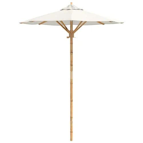 Vrtni suncobran Ø 150 x 210 cm Bambus Kružni Krem bijela - 150 x 150 x 210 cm Krem bijela Cijena