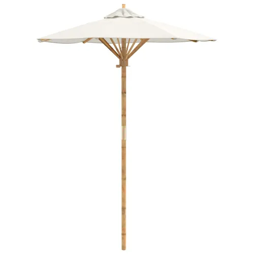 Vrtni suncobran Ø 150 x 210 cm Bambus Kružni Krem bijela - 150 x 150 x 210 cm Krem bijela Cijena