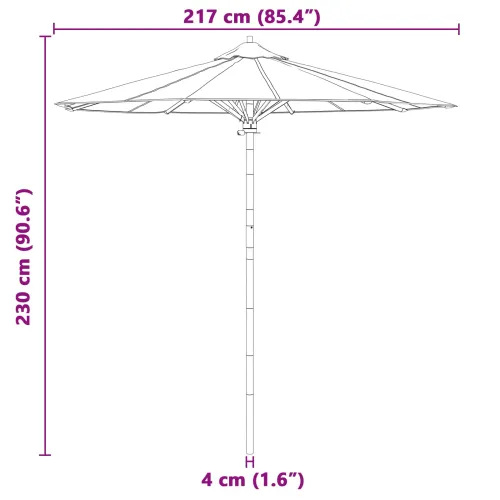 Vrtni suncobran Ø 217 x 230 cm Bambus Kružni Krem bijela - 217 x 217 x 230 cm Krem bijela Cijena