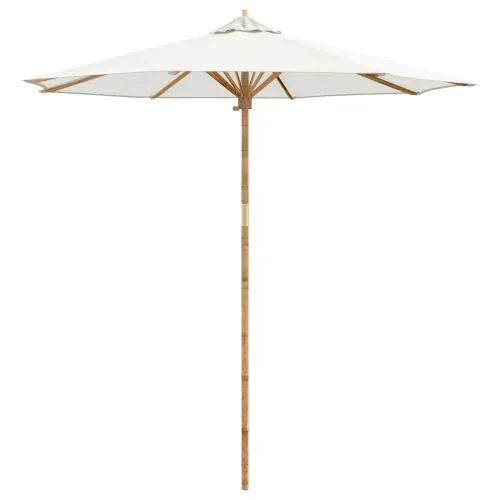 Vrtni suncobran Ø 240 x 260 cm Bambus Kružni Krem bijela - 240 x 240 x 260 cm Krem bijela Cijena