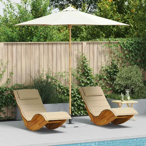 Vrtni suncobran Ø 270 x 260 cm Bambus Kružni Krem bijela - 270 x 270 x 260 cm Krem bijela Cijena