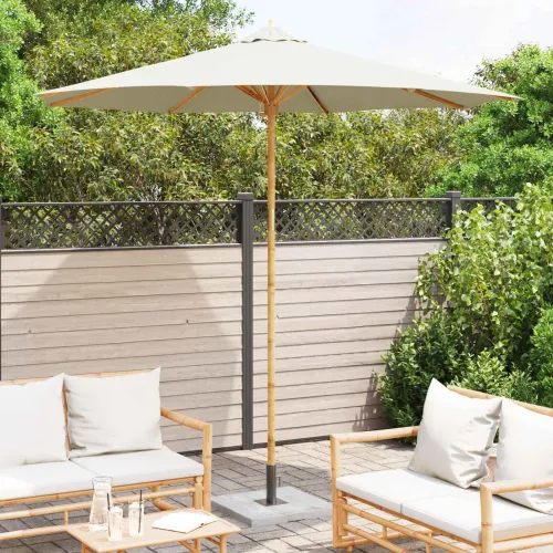 Vrtni suncobran Ø 270 x 260 cm Bambus Kružni Krem bijela - 270 x 270 x 260 cm Krem bijela Cijena