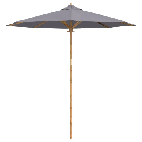 Vrtni suncobran Ø 240 x 260 cm Bambus Kružni Tamnosiva - 240 x 240 x 260 cm Tamnosiva Cijena