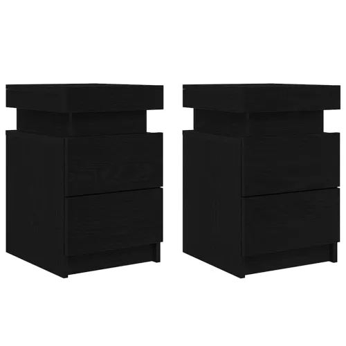 Noćni ormar 2 kom. Crni hrast 35 x 39 x 55 cm Konstruirano drvo - Crni hrast 2 Cijena