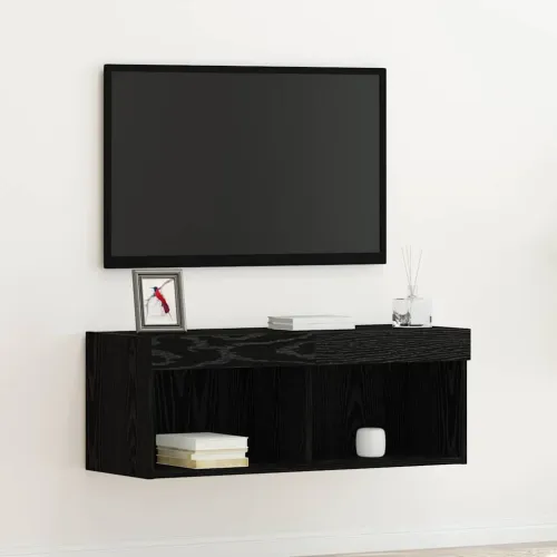 Set TV komoda 80 x 30 x 30 cm Crni hrast Konstruirano drvo - Crni hrast 80 cm 1 Cijena