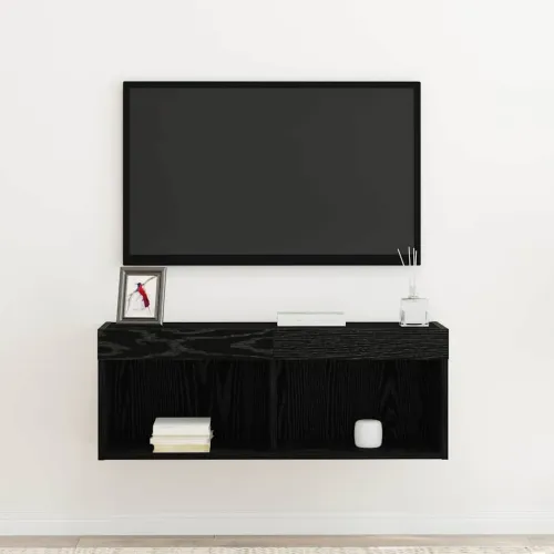 Set TV komoda 80 x 30 x 30 cm Crni hrast Konstruirano drvo - Crni hrast 80 cm 1 Cijena