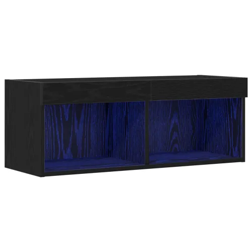 Set TV komoda 80 x 30 x 30 cm Crni hrast Konstruirano drvo - Crni hrast 80 cm 1 Cijena