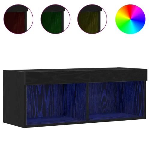 Set TV komoda 80 x 30 x 30 cm Crni hrast Konstruirano drvo - Crni hrast 80 cm 1 Cijena