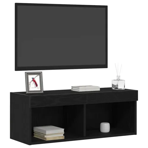 Set TV komoda 80 x 30 x 30 cm Crni hrast Konstruirano drvo - Crni hrast 80 cm 1 Cijena