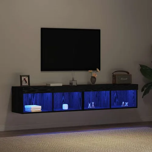 Set TV komoda 2 kom. Crni hrast Konstruirano drvo - Crni hrast 80 cm 2 Cijena