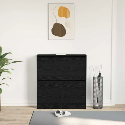 Ormar za cipele 80 x 21 x 87,5 cm Konstruirano drvo Crni hrast - Crni hrast 80 x 21 x 87,5 cm Cijena