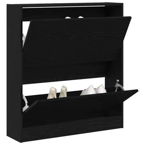 Ormar za cipele 80 x 21 x 87,5 cm Konstruirano drvo Crni hrast - Crni hrast 80 x 21 x 87,5 cm Cijena