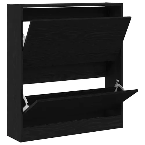 Ormar za cipele 80 x 21 x 87,5 cm Konstruirano drvo Crni hrast - Crni hrast 80 x 21 x 87,5 cm Cijena