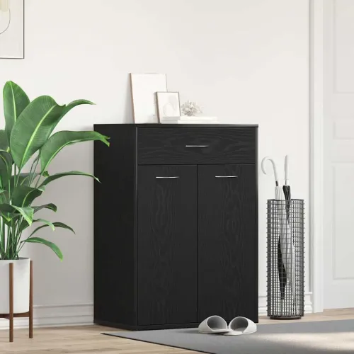 Polica za cipele 60 x 35 x 84 cm Konstruirano drvo Crni hrast - Crni hrast Cijena