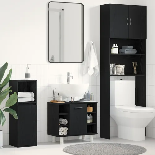 Kupaonski ormar Crni hrast 60 x 32 x 54 cm Konstruirano drvo - Crni hrast Cijena