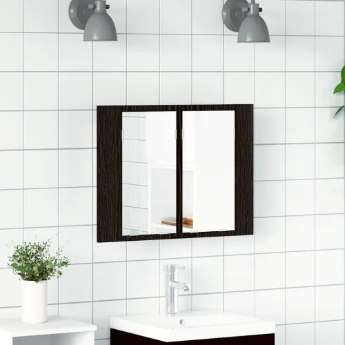Kupaonski ormar s ogledalom Crni hrast 60 x 12 x 45 cm - Crni hrast Cijena