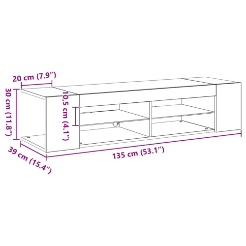 TV ormar 135 x 39 x 30 cm Crni hrast Konstruirano drvo - Crni hrast Cijena