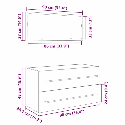 Ormarić za sudoper Crni hrast 90 x 45 x 1.5 cm - Crni hrast Cijena