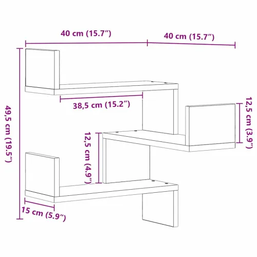 Zidna polica Zidna montaža Crni hrast 40 x 40 x 49,5 cm - Crni hrast 1 Cijena