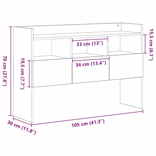 Kreveta Crni hrast 105 x 30 x 70 cm Konstruirano drvo - Crni hrast Cijena