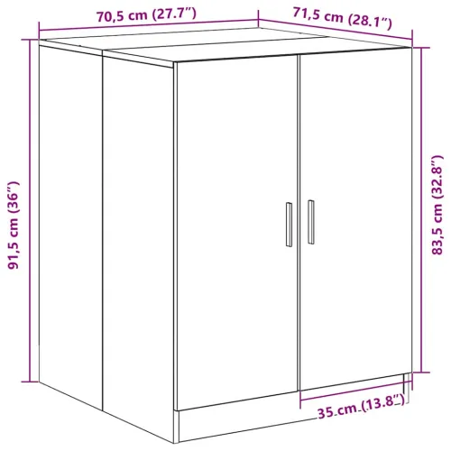 Ormar za perilicu rublja Crni hrast 70,5 x 71,5 x 91,5 cm - Crni hrast Cijena