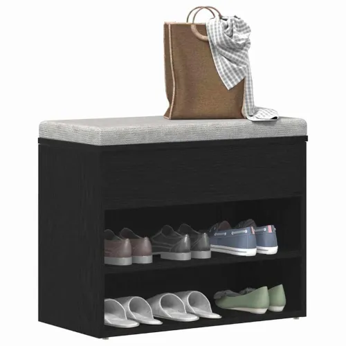 Klupa za cipele 60 x 30 x 45 cm Konstruirano drvo Crni hrast - Crni hrast 60 x 30 x 45 cm Cijena