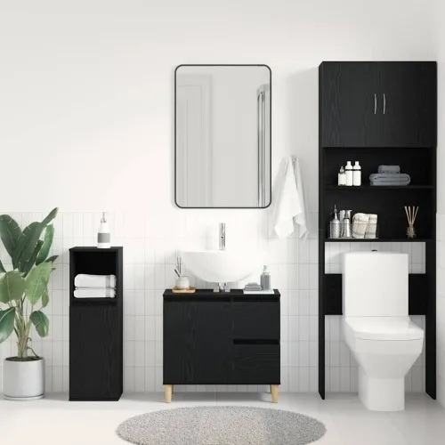 Kupaonski ormar Crni hrast 65 x 33 x 60 cm Konstruirano drvo - Crni hrast Cijena