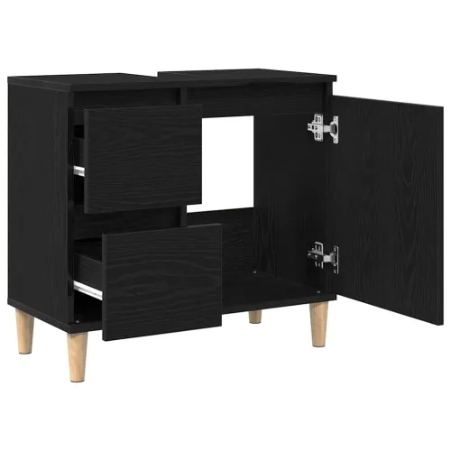 Kupaonski ormar Crni hrast 65 x 33 x 60 cm Konstruirano drvo - Crni hrast Cijena
