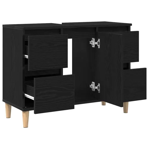 Kupaonski ormarić za sudoper Crni hrast 80 x 33 x 60 cm - Crni hrast Cijena