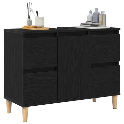 Kupaonski ormarić za sudoper Crni hrast 80 x 33 x 60 cm - Crni hrast Cijena