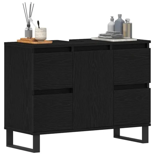 Kupaonski ormar Crni hrast 80 x 33 x 60 cm Konstruirano drvo - Crni hrast Cijena