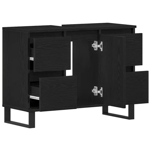 Kupaonski ormar Crni hrast 80 x 33 x 60 cm Konstruirano drvo - Crni hrast Cijena