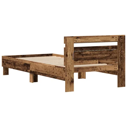 Okvir za krevet Staro drvo 90 x 190 cm Konstruirano drvo - Staro drvo 90 x 190 cm Cijena