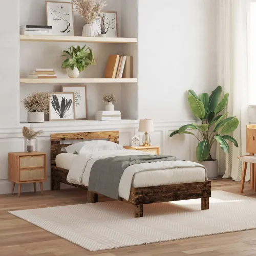 Okvir za krevet Staro drvo 90 x 190 cm Konstruirano drvo - Staro drvo 90 x 190 cm Cijena