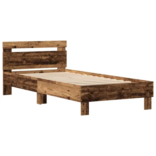 Okvir za krevet Staro drvo 90 x 190 cm Konstruirano drvo - Staro drvo 90 x 190 cm Cijena