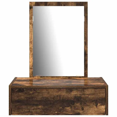 Toaletni stol Smeđa 60 x 40 x 70 cm Konstruirano drvo - 60 x 40 x 70 cm Dimljeni hrast bez LED svjetala Cijena