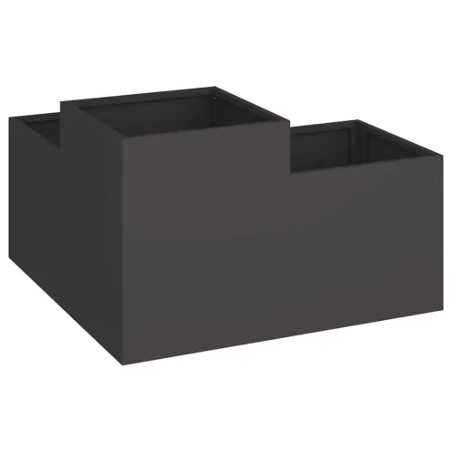 Vrtna saksija Crna 80 x 80 x 48 cm Čelik - Crna 80 x 80 x 48 cm Cijena