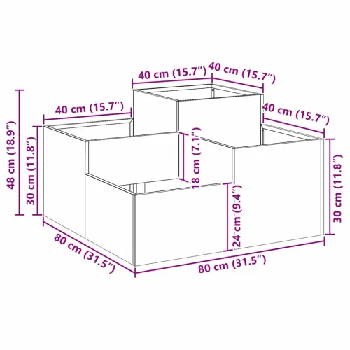 Vrtna saksija Antracit 80 x 80 x 48 cm Čelik - Antracit 80 x 80 x 48 cm Cijena