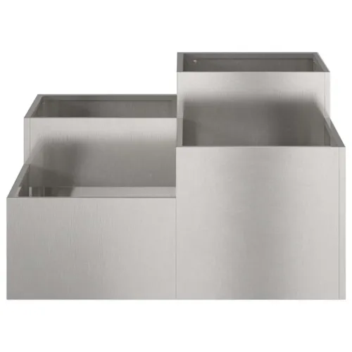 Vrtna saksija Srebrno 80 x 80 x 48 cm Nehrđajući čelik - Nehrđajući čelik 80 x 80 x 48 cm Cijena