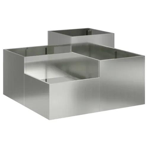 Vrtna saksija Srebrno 100 x 100 x 48 cm Pocinčani čelik - Pocinčani čelik 100 x 100 x 48 cm Cijena