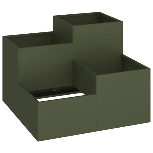 Vrtna saksija Maslinovo zelena 80 x 80 x 60 cm Čelik - Maslinovo zelena 80 x 80 x 60 cm Cijena
