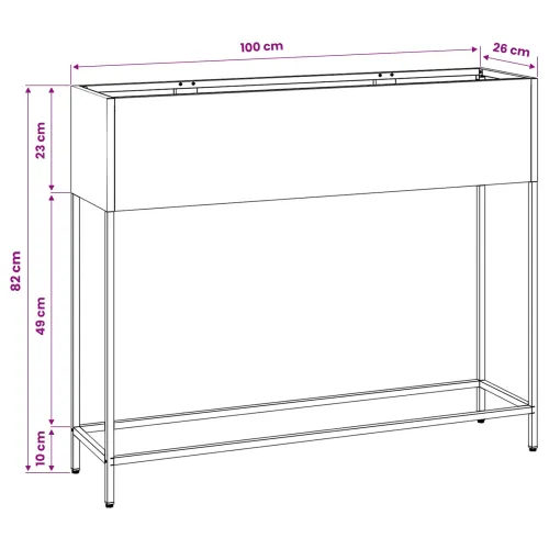 Povišeni Vrtni Planter Antracit 100 x 26 x 82 cm Čelik - Antracit 100 x 26 x 82 cm Cijena