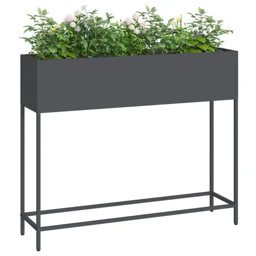 Povišeni Vrtni Planter Antracit 100 x 26 x 82 cm Čelik - Antracit 100 x 26 x 82 cm Cijena