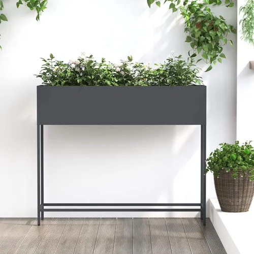 Povišeni Vrtni Planter Antracit 100 x 26 x 82 cm Čelik - Antracit 100 x 26 x 82 cm Cijena
