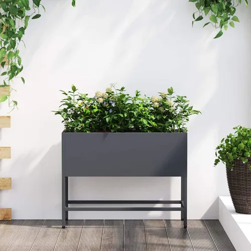 Povišeni Vrtni Planter Antracit 60 x 26 x 45 cm Čelik - Antracit 60 x 26 x 45 cm Cijena